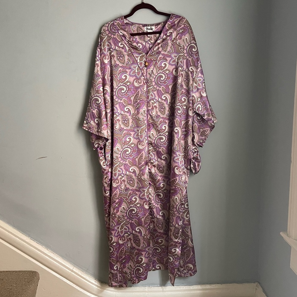 Vintage purple patterned Winlar caftan / kaftan 3x